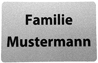 Tür Schild Türschild Briefkasten Briefkastenschild magnetisch oder selbstklebend Aufkleber Haus Praxis Büro Namen Namensschild personalisierbar Wunschtext Wunschname silber