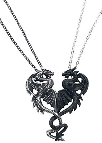 Alchemy Gothic Draconic Tryst Unisex Halskette schwarz/silberfarben Hartzinn Geschenke, Gothic