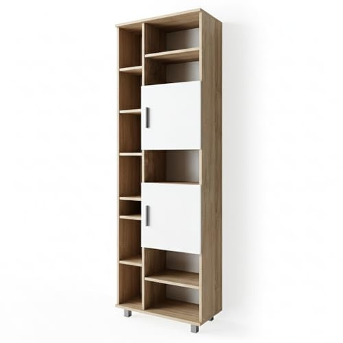 Vicco Badschrank Ilias, Weiß/Sonoma, 60 x 190 cm