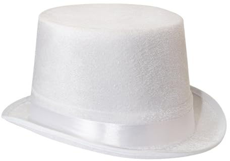 Carnavalife, Sombrero Chistera, Sombrero de Copa, de Fieltro Satén, Sombrero Mago con Cinta de Raso para Carnaval, Halloween, Fiestas, etc
