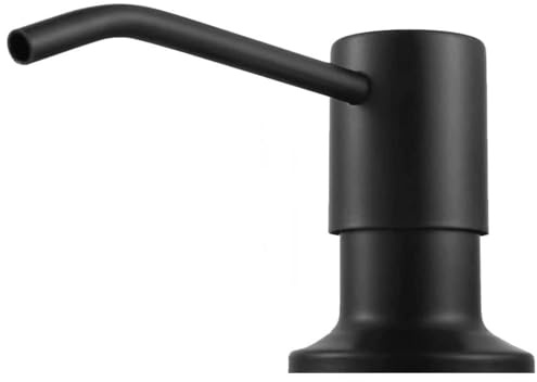 Becomrock Soap Dispenser for Kitchen Sink, Built in Sink Soap Dispenser Lotion Dispenser with 17 Ounce Bottle, Stainless Steel Sink soap Dispenser, Black