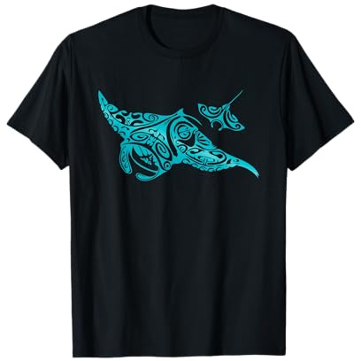 Hawaii Tribal Manta Ray Chemise hawaïenne Amoureux des Requins T-Shirt