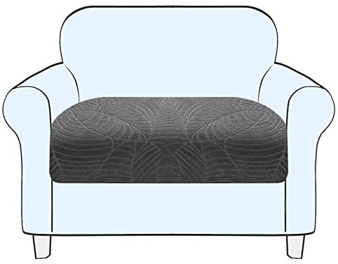 SHUOJIA Sofa Seat Cushion Cover Stretch Cushion Covers Non-slip Slipcover Cover for Sofa Seat Cushions Seat Couch Cover for Pets & Kids (Grey,1-Seater)