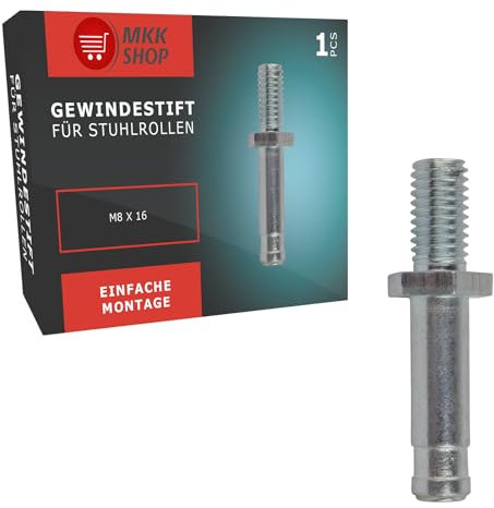 VONLIS - Penna filettata per sedia da ufficio, M10 M8, perno filettato M8 x 16