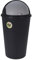 Spetebo - Poubelle XL avec couvercle coulissant noir - 25 l - Poubelle ronde avec couvercle dôme - Seau cosmétique recyclable