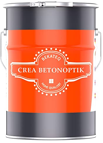 BEKATEQ Betonoptik in Betongrau 20kg, Betonlook bis 50qm Betonspachtel, Effektspachtel, Sichtbeton, fugenlose Wandgestaltung in Bad, WC, Wohnzimmer, Büro, Verkaufs- und Ausstellungsräumen S1002
