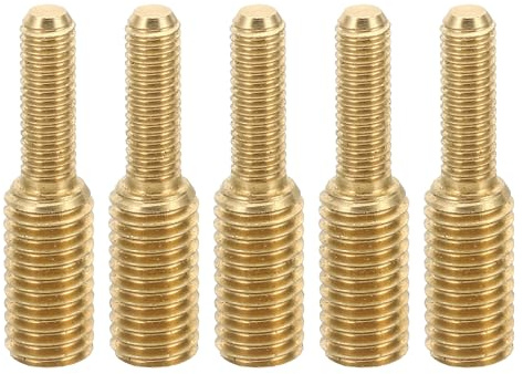 PATIKIL M5x16mm to M8x16mm Double End Threaded Stud Screw Bolt, 5 Pack Brass Rod Bolts Thread Reducer Adapter for Furniture Fastener, Hardware Connector