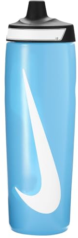 NIKE Refuel Bottle 24 oz Sports Bottle BPA Free Airtight (Baltic Blue/Black/White)