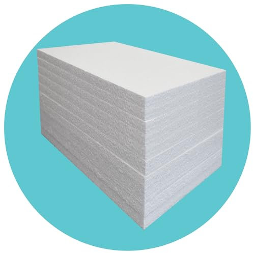 Triplast Expanded Polystyrene Foam Sheets EPS 70 (25 Sheets, 600 x 400 x 25mm Each) - BBA Certified Wall & Floor Insulation Board - Box Lining & Packaging Foam Board - White Blocks for DIY Projects