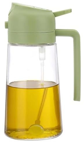 HOORayeah 2-in-1 Glass Spray Bottle & Dispenser - Food Grade Oil Sprayer for Cooking, Air Fryer, Baking, Kitchen, Salad