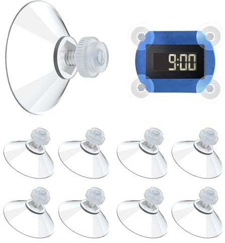 Bzzerumy 8 stück Klebepads für Needit Park Lite Parkscheibe, hitzebeständige und Starke Saugnäpfe, transparentes Parkuhr Klebepad Set, Ersatzaufkleber für Windschutzscheibe, 8 Stück