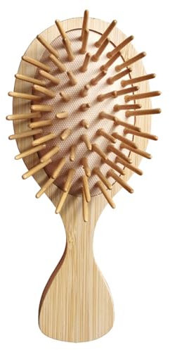 Spazzola per capelli in bambù, setole in bambù naturale, districante, spazzola per capelli in legno per massaggiare cuoio capelluto, crescita dei capelli