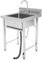 Lavello da bagno in acciaio inox, 1 vasca, per bar, ristoranti, cucine, lavanderia, colore: argento