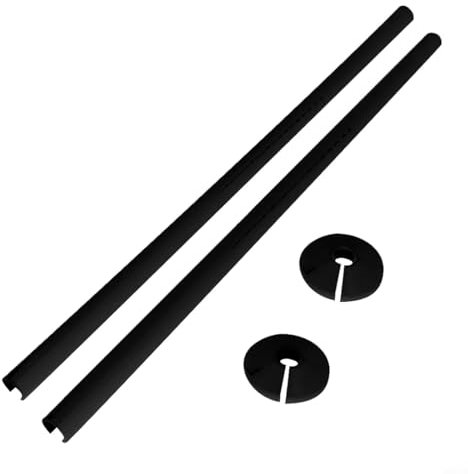 Sileduove 2-Piece Pipe Sleeves & Collars, Clip-On Covers for Central Heating Radiators, 15 x 500 mm, Black