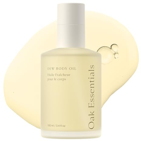 Oak Essentials Dew Body Oil | Nourishing Daily Body Oil for Radiant, Supple Skin with Borage Seed Oil, Cedarwood, and Sweet Almond Oil, 3.4 Fl Oz