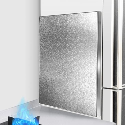 Panneau Isolant Thermique Ignifugé, Panneau de Protection Thermique en Aluminium, Plaque Anti Chaleur Four Frigo, Tapis Anti Feu pour Cheminée Réfrigérateurs et Meuble(Adhesive Type,60 x 120 cm)