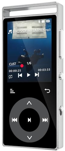 90GB Reproductor MP3 Bluetooth 5.3, MP3 Player de HiFi para (Argento)