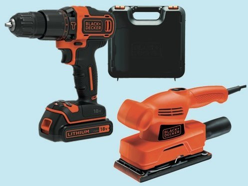 Taladro atornillador bdchd18 K + Lijadora ka300