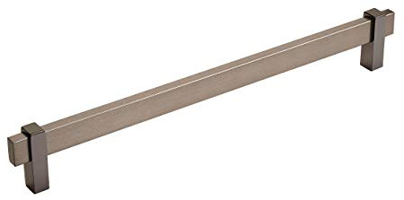 Amerock | Cabinet Pull | Black Brushed Nickel/Black Nickel | 10-1/16 inch (256 mm) Center to Center | Mulino | 1 Pack | Drawer Pull | Drawer Handle | Cabinet Hardware