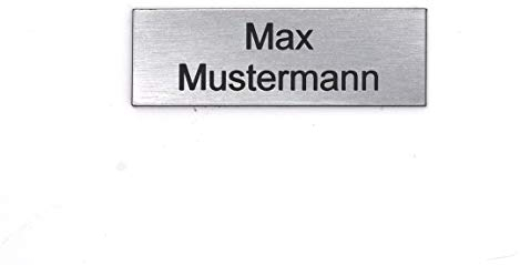 Gravurheim Briefkastenschild Türschild individuelle Gravur Name | selbstklebend - personalisiert | Kunststoff - Plastik | viele Farben und Größen (6x2cm Rechteck, Silber-Schwarz)