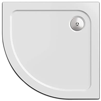 Plato de ducha, círculo cuarto 80 x 80 cm | Nordona® SIMPLEX | altura de construcción especialmente plana: 5,5 cm | construcción sólida y de gran calidad | Sifón VersoFlat compatible