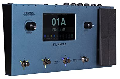 FLAMMA FX200 multieffekter gitarrpedal med 5 tum LCD-pekskärm programmerbar MIDI-port omfattande I/O-stödmoduler beställningsändring USB-ljudinspelning 58 förförstärkare modeller 30 skåpsimuleringar