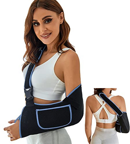 VISKONDA Arm Sling Shoulder Immobilizer - Rotator Cuff Support Brace - Comfortable Medical Sling for Shoulder Injury,Left and Right Arm,Men and Women,for Broken,Dislocated,Fracture,Strain (Medium)