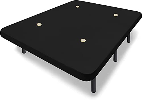 HOGAR24 ES | Base Tapizada Tejido 3D | Válvulas de Transpiración | Estable y Resistente | Incluye Juego de Patas 25 cm | Color Negro | Medida: 150x190 cm