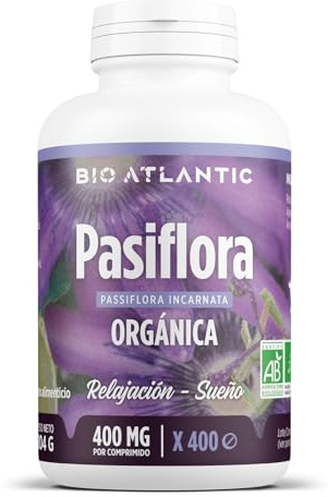 ✿ Pasiflora Orgánica - 1600 mg por dosis diaria - Relajación, Sueño - 400 comprimidos - Alta Concentración, Formato Ahorro, Premium y Vegetal
