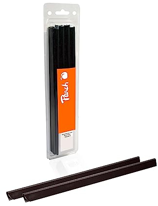 Peach Plastik Klemmschienen A4 | 8mm | schwarz | 100 Stk. | PBS408-02