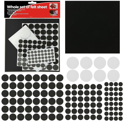 Filzgleiter Selbstklebend Set 125 Stück Möbelgleiter Filz Selbstklebend 3MM Dicke Filzgleiter für Stühle – Schwarz