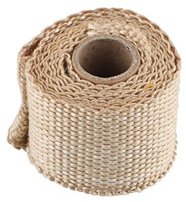 Auspuffband，Hitzeschutzband Auspuff Motorrad Anti-Heiß-Isolationsband Wärme Isolierhülle Abgaskopf Rohrband Glasfaser 50mm x 1,5m(Gold)