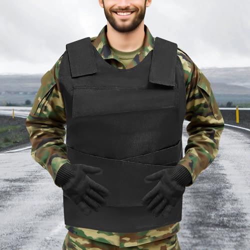 MEHOOSPVN Protective Bulletproof Knifeproof Vest Gear Stab-proof Self-defense Class Body Armor Anti Knife Stab Front and Back Armor Concealed Vest Free+Knife Proof Cut Resistant Work Gloves
