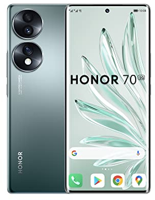 HONOR 70 Telephone Portable, Smartphone 5G 8+256 Go, Écran 6,67 OLED Incurvé 120 Hz, Triple Caméra 54 Mpx, Android 12, Batterie 4800mAh, Supercharge 66 W, Vert (Reconditionné)