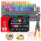 60 Colores Rotuladores Acrilicos, Cabeza de Cepillo Suave Acrylic Markers, Marcadores AcríLicos para Colorear, Piedra, Madera, Lienzo, Vidrio, CeráMica, Artesanía