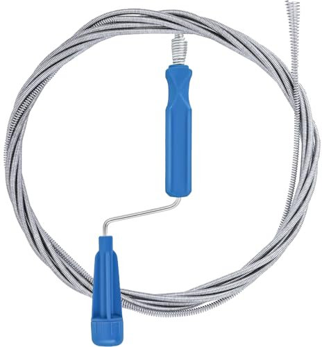 Spirale de débouchage pour canalisations, 5 m x 5 mm, en acier inoxydable, flexible, outil d'élimination des bouchons, cuisine, salle de bain, douche, lavabo