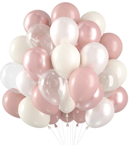 Palloncini Rosa Beige 60 Pezzi, 12 Pollici Palloncino Compleanno, Palloncini Lattice Pastello Rosa Beige per Matrimonio Laurea Baby Shower Festa Compleanno Arco Decorazioni