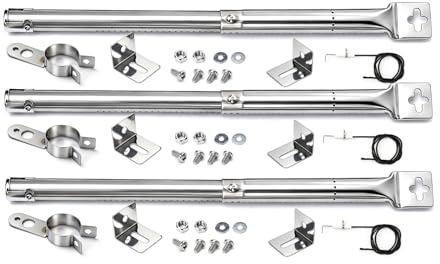 30,8 till 44,9 cm justerbar brännare för Landmann Triton 2/3, Enders Monroe, Tepro, Campingaz, Taino, Proficook, Barbecook universal rostfritt stål grillbrännare 4 pack