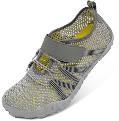 JIASUQI Womens Water Shoes Quick Dry Aqua Swim Shoes Barefoot Beach Sports for Hiking Boating Fishing Diving Surfing(DarkGrey40,Size UK 7.5)