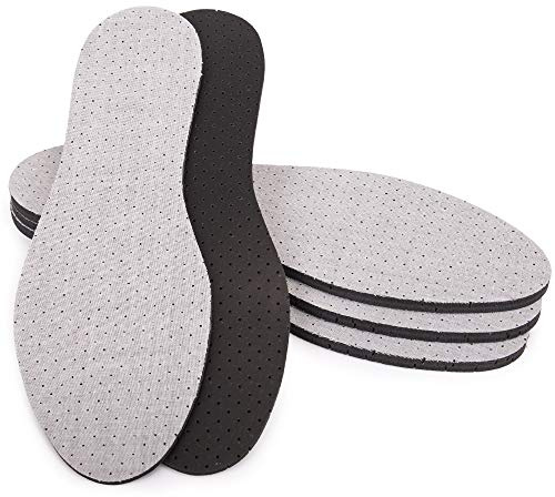SULPO 4 Paires Semelle Anti-Transpirantes - Semelle Amovible en Cotton & Mousse de Latex Pour Transpiration & Odeurs - Charbon Actif - Élimine les Odeurs & Désodorise - Pour Adultes - Taille 37