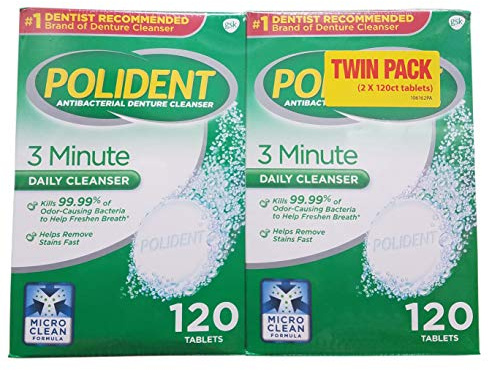 Polident Antibac Denture Cleaner (2 Pack /120 Count), 120 Count