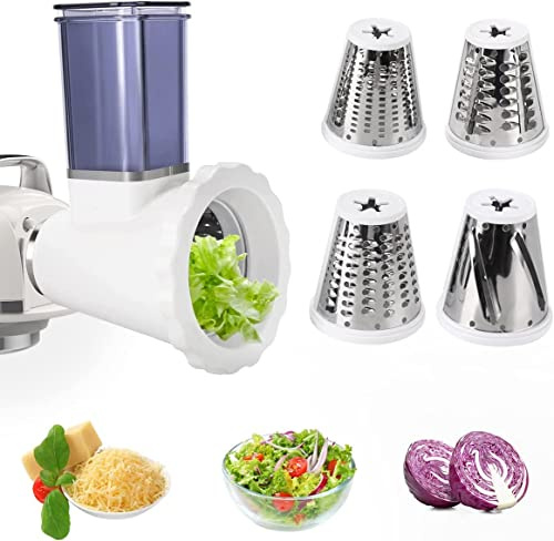 Slicer Shredder Aufsätze für ZACME Zubehör,Käsereibe, Edelstahl Gemüse Schneider für ZACME Zubehör,Allesschneider, Gemüseschneider, Obstschneider, Salatzubereiter-Aufsatz