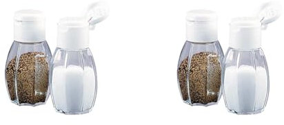 Fackelmann Set Sale e Pepe in Vetro con Tappo a Vite in Plastica e Chiusura a Pressione, Ø4x8 cm Lavabili in lavastoviglie La confezione contiene 2pz (Confezione da 2)