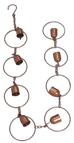 Leapiture Carillon de Pluie Suspendu en Métal avec Chaîne - Cloche Ornement Extérieure