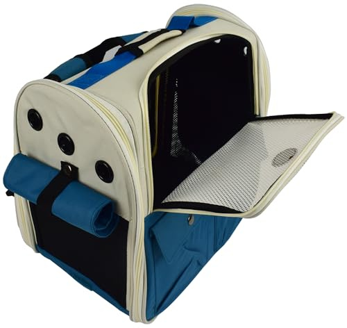 Pet Carrier Ventilated Cat Travel Bag Backpack (Blue)