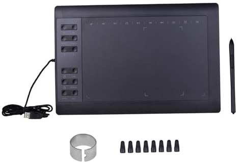 Drawing Tablet, Graphics Tablet Graphics Drawing Pad (10x6 inch) for Art Painting, Animation Design, Editing Images Or Handwriting Input (Package 1)