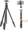Fotopro 64” Camera Tripod with 2-in-1 Hidden Cold Shoe Phone Clip Fluid Video Head, 1.5lbs Lightweight Portable Travel Tripod for Camera Phone, Max Load 6.6lbs