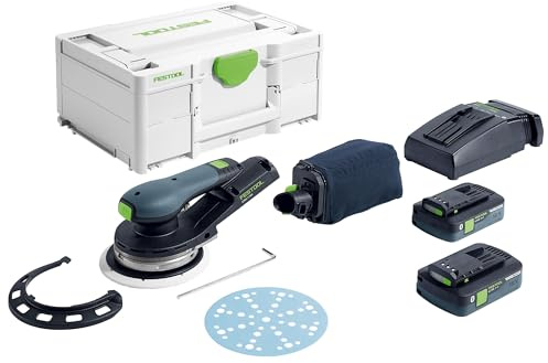 Festool Ponceuse excentrique hybride ETSC 2 150 4,0 I-Plus - FESTOOL - avec 2 batteries 18v 4.0Ah - chargeur - Systainer- 577726