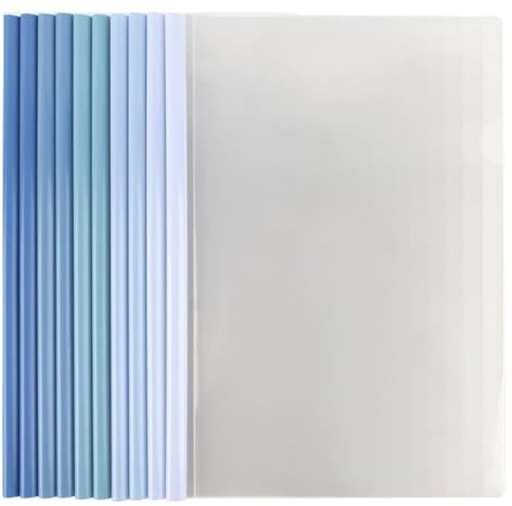 BIVBWQU Lot de 10 classeurs A4 en plastique Bleu avec clip