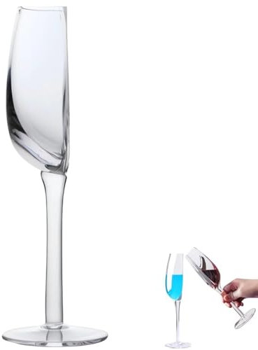 BOSENIYU Mezza bicchieri da vino bicchieri da vino divertenti riutilizzabili in vetro tagliato a metà, calici da vino rosso semicircolari (1 pz)